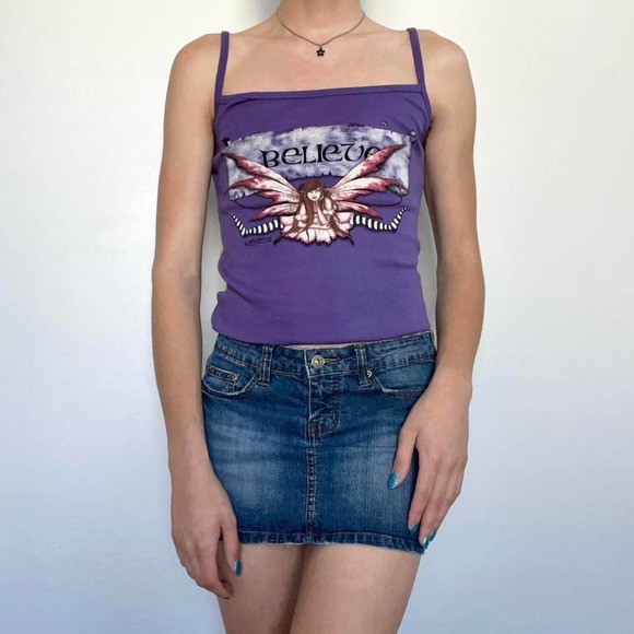 The Mountain Tops - Y2k mountain girl grunge fairy purple graphic tee